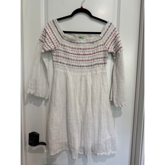 MSRP $168 Farm Rio Off-The-Shoulder Smocked Top or Mini Size S | SAME DAY SHIP - Picture 5 of 9
